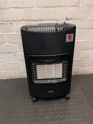Goldair Portable Black 3-Panel Gas Heater — Good Working Order – main front view