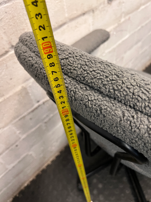Grey Textured Fabric Swivel Office Chair — Fair Condition – height measurement