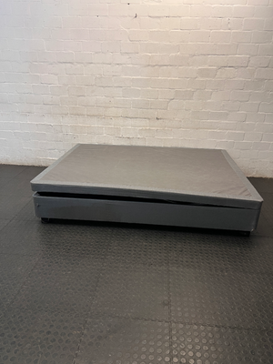 Queen Size Upholstered Fabric Bed Base — Well Used Condition – condition detail