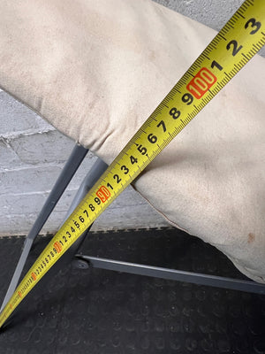 Grey Metal Folding Ironing Board — Fair Condition with Visible Surface Staining – height measurement