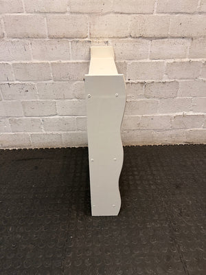 White Wooden Wall-Mounted Display Shelf — Well Used Condition – top view