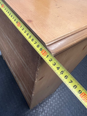 Traditional Oak Tone Chest of Drawers with Cupboard — Used Condition – width measurement