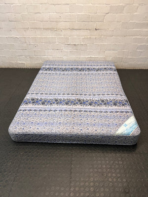 Blue Floral Quilted Double Mattress – main front view
