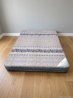 Blue Floral Quilted Double Mattress – styled product image