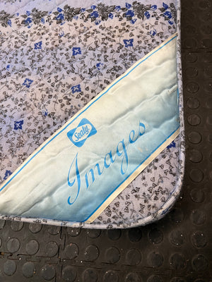 Blue Floral Quilted Double Mattress – top view