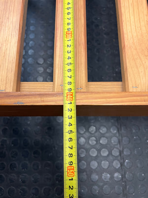 Double Slatted Wooden Bed Frame — Good Working Order – depth measurement