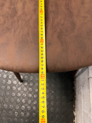 Moulded Tan Faux-Leather Dining Chair with Tapered Legs – depth measurement