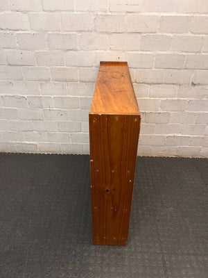Low Pine Bookshelf with Three Tiers — Fair Condition with Visible Surface Wear – side view