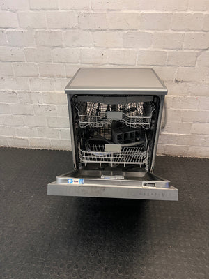 Defy Metallic Silver Freestanding Dishwasher — Good Working Order – side view