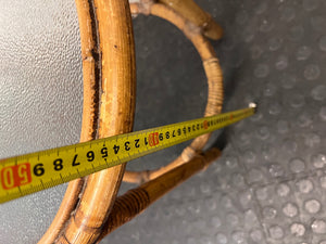 Round Bamboo and Glass Side Table – height measurement
