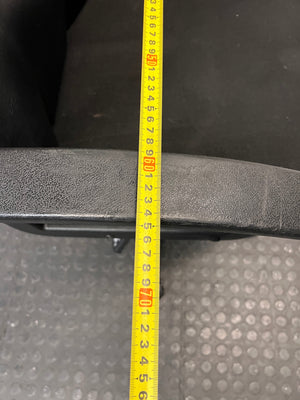 High-Back Black Swivel Office Chair — Broken Wheels on Chair Base – width measurement