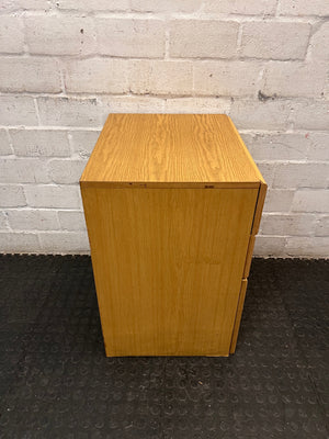 3-Drawer Oak Cabinet with Lock — Good Working Order – top view