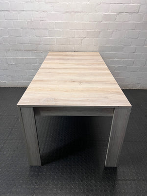 Light Oak Tone Rectangular Dining Table — Good Working Order – back view