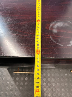 Dark Brown TV Unit with Three Drawers — Aged with Wear to Finish – depth measurement