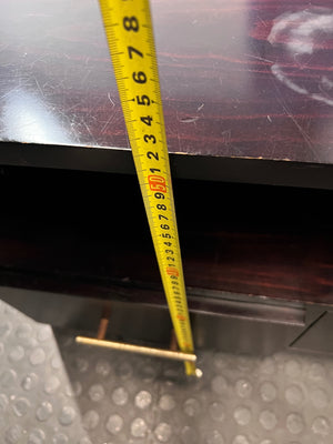 Dark Brown TV Unit with Three Drawers — Aged with Wear to Finish – height measurement