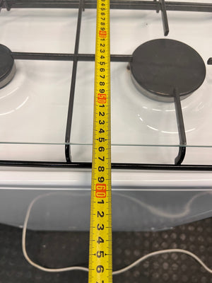 Bosch 4-Burner White Gas Hob and Oven — Operational Hub with Oven Issues and Interior Buildup – width measurement