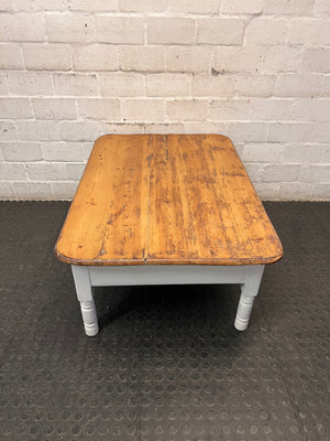 Two-Tone Wooden Coffee Table with Drawer — Fair Used Condition – condition detail