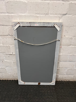 Classic White Framed Rectangular Wall Mirror — Fair Used Condition – condition detail