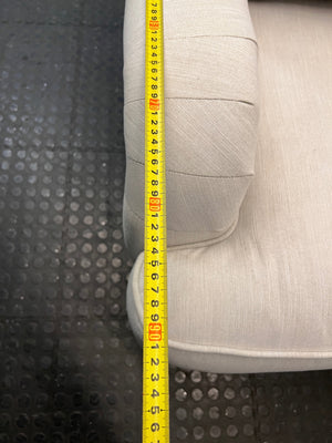 Cielo Grey Fabric 2 Seater Loveseat — Good Condition – depth measurement