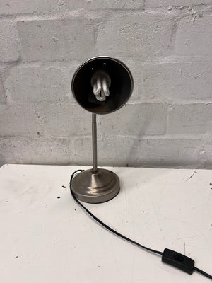Adjustable Grey Metallic Table Lamp — Minor Rust Build Up – side view
