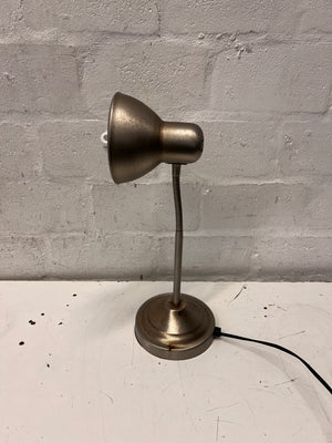 Adjustable Grey Metallic Table Lamp — Minor Rust Build Up – top view