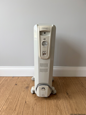 DeLonghi Cream Oil Heater with Castors — Good Working Order – styled product image
