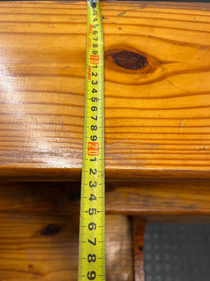 Knotty Pine Single Headboard with Integrated Pedestal – depth measurement