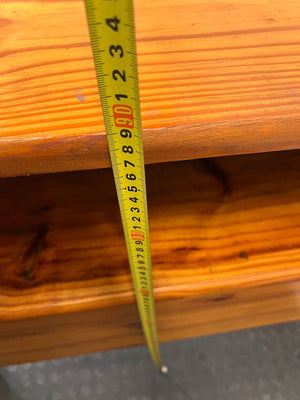 Knotty Pine Single Headboard with Integrated Pedestal – height measurement