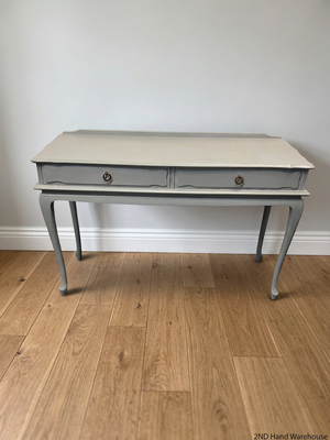 Vintage-Style Grey Dressing Table with Cabriole Legs – styled product image