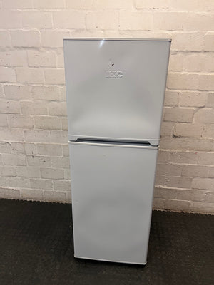 KIC White Top-Mount Fridge Freezer — Missing Compressor Power Cable and Drawers – main front view