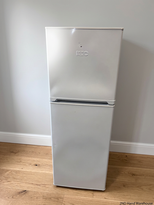 KIC White Top-Mount Fridge Freezer — Missing Compressor Power Cable and Drawers – styled product image