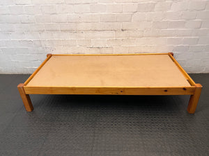Wooden Single Bed Frame with Solid Base — Very Good Infrequently Used Condition – side view