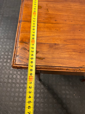 Tapered Leg Wooden Side Table with Drawer — Good Working Order – depth measurement