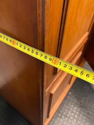 Classic Wooden Two-Door Panelled Cupboard — Two Broken Legs – depth measurement