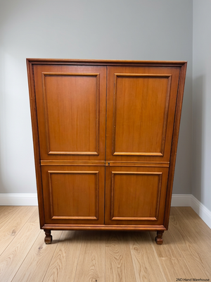 Classic Wooden Two-Door Panelled Cupboard — Two Broken Legs – styled product image