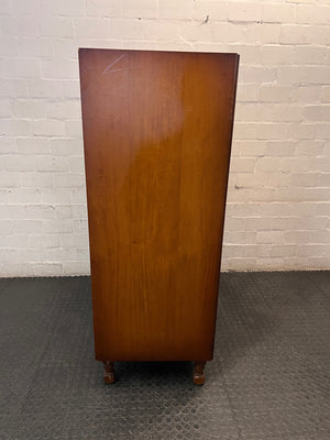 Classic Wooden Two-Door Panelled Cupboard — Two Broken Legs – top view