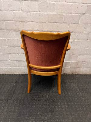 Vintage Upholstered Dining Chair with Cabriole Legs – back view