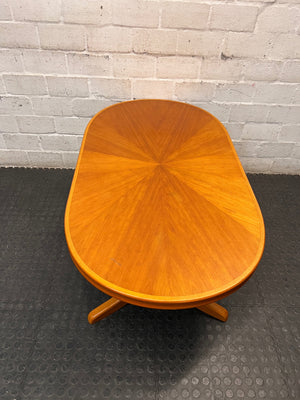 Oval Starburst Veneer Coffee Table – side view