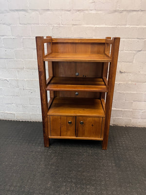 Mid-Sized Wooden Bookshelf with Lower Cupboard – main front view