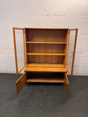 Mid-Century Style Wooden Glass Display Cabinet – side view