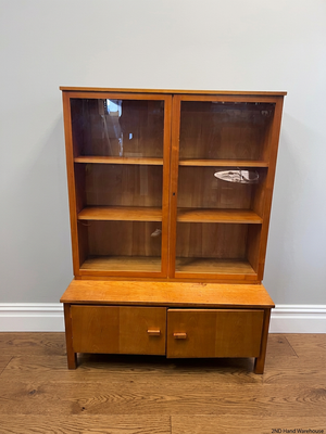 Mid-Century Style Wooden Glass Display Cabinet – styled product image