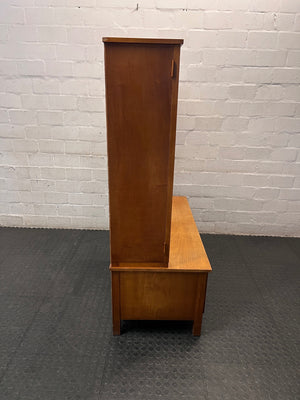 Mid-Century Style Wooden Glass Display Cabinet – top view