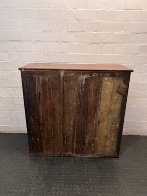 Wooden Display Cabinet with Glass Sliding Doors – back view
