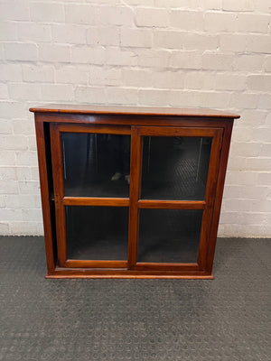 Wooden Display Cabinet with Glass Sliding Doors – main front view
