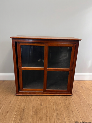 Wooden Display Cabinet with Glass Sliding Doors – styled product image