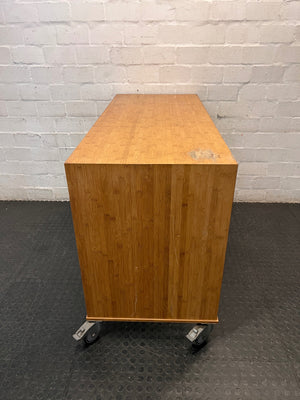 Mobile Wooden Utility Table on Castors – back view