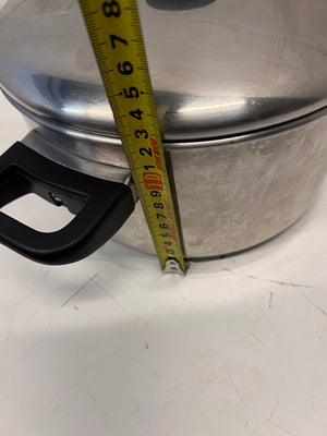Stainless Steel Cooking Pot with Lid — Fair Condition – height measurement