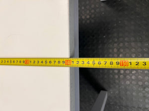 White Office Desk with Integrated Power Module — Signs of Transit Damage – width measurement