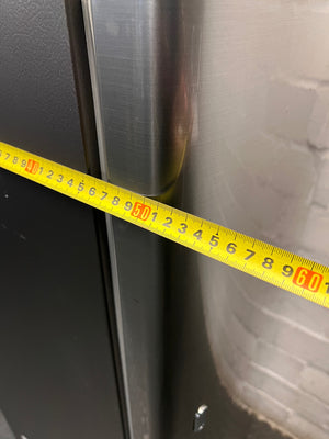 Samsung Silver Single Door Fridge — Working Well with Dents on Door – depth measurement