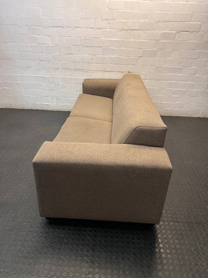 Coricraft Titanic 3 Seater Couch in Grey Fabric — Marked Upholstery and Soft Seat Cushions – side view